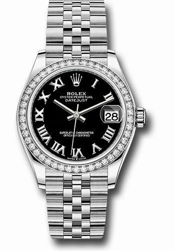   x Steel and White Gold Datejust 31 Watch - Diamond Bezel - Black Roman Dial - Jubilee Bracelet 278384RBR bkrj Datejust watch for sale   x Datejust watch