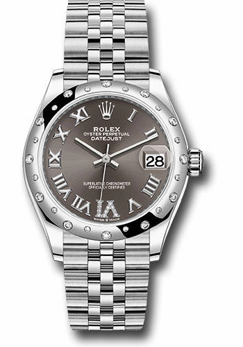   x Steel and White Gold Datejust 31 Watch - Domed 24 Diamond Bezel - Dark Grey Roman Diamond 6 Dial - Jubilee Bracelet 278344RBR dkgdr6j Datejust watch for sale   x Datejust watch