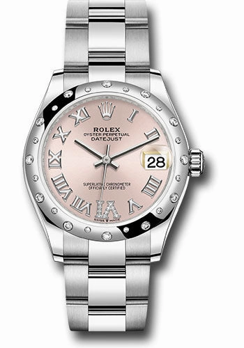   x Steel and White Gold Datejust 31 Watch - Domed 24 Diamond Bezel - Pink Roman Diamond 6 Dial - Oyster Bracelet 278344RBR pdr6o Datejust watch for sale   x Datejust watch