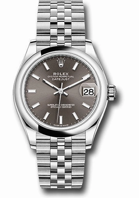   x Steel and White Gold Datejust 31 Watch - Domed Bezel - Dark Grey Index Dial - Jubilee Bracelet 278240 dkgij Datejust watch for sale   x Datejust watch