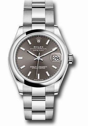   x Steel and White Gold Datejust 31 Watch - Domed Bezel - Dark Grey Index Dial - Oyster Bracelet 278240 dkgio Datejust watch for sale   x Datejust watch