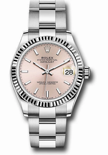   x Steel and White Gold Datejust 31 Watch - Fluted Bezel - Pink Index Dial - Oyster Bracelet 278274 pio Datejust watch for sale   x Datejust watch