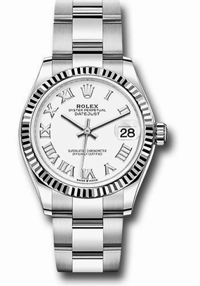   x Steel and White Gold Datejust 31 Watch - Fluted Bezel - White Roman Dial - Oyster Bracelet 278274 wro Datejust watch for sale   x Datejust watch