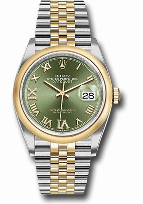   x Steel and Yellow Gold   sor Datejust 36 Watch - Domed Bezel - Olive Green Roman Dial - Jubilee Bracelet - 126203 ogdr69j Datejust watch for sale   x Datejust watch