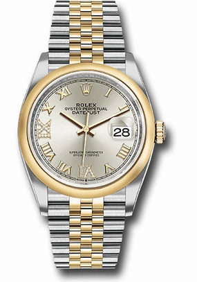   x Steel and Yellow Gold   sor Datejust 36 Watch - Domed Bezel - Silver Roman Dial - Jubilee Bracelet - 126203 sdr69j Datejust watch for sale   x Datejust watch