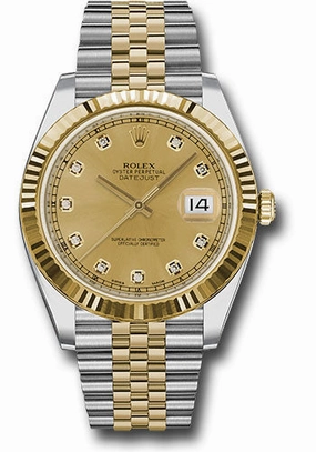   x Steel and Yellow Gold   sor Datejust 41 Watch - Fluted Bezel - Champagne Diamond Dial - Jubilee Bracelet - 126333 chdj Datejust watch for sale   x Datejust watch