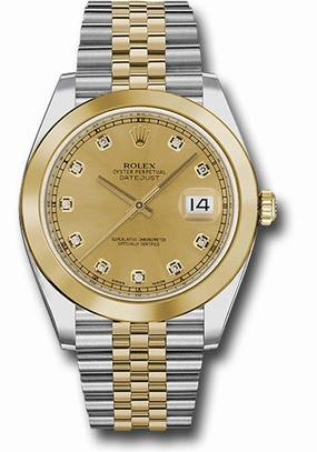   x Steel and Yellow Gold   sor Datejust 41 Watch - Smooth Bezel - Champagne Diamond Dial - Jubilee Bracelet - 126303 chdj Datejust watch for sale   x Datejust watch