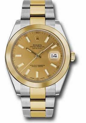   x Steel and Yellow Gold   sor Datejust 41 Watch - Smooth Bezel - Champagne Index Dial - Oyster Bracelet - 126303 chio Datejust watch for sale   x Datejust watch