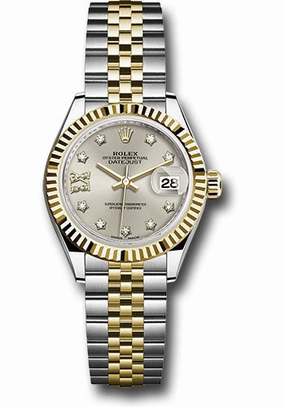   x Steel and Yellow Gold   sor Lady-Datejust 28 Watch - Fluted Bezel - Silver Diamond Star Dial - Jubilee Bracelet - 279173 s9dix8dj Datejust watch for sale   x Datejust watch