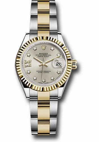   x Steel and Yellow Gold   sor Lady-Datejust 28 Watch - Fluted Bezel - Silver Diamond Star Dial - Oyster Bracelet - 279173 s9dix8do Datejust watch for sale   x Datejust watch