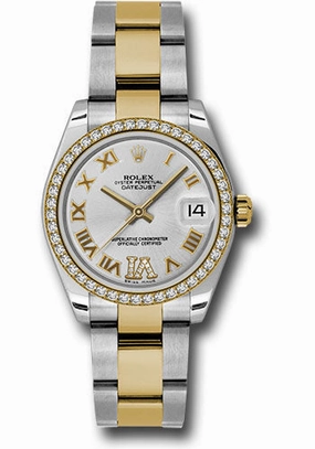   x Steel and Yellow Gold Datejust 31 Watch - 46 Diamond Bezel - Silver Diamond Roman Vi Roman Dial - Oyster Bracelet 178383 sdro Datejust watch for sale   x Datejust watch