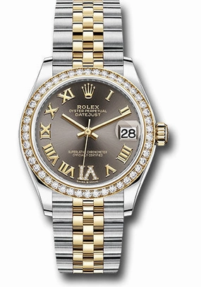   x Steel and Yellow Gold Datejust 31 Watch - Diamond Bezel - Dark Grey Diamond Roman Six Dial - Jubilee Bracelet 278383RBR dkgdr6j Datejust watch for sale   x Datejust watch