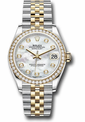   x Steel and Yellow Gold Datejust 31 Watch - Diamond Bezel - Mother-of-Pearl Diamond Dial - Jubilee Bracelet 278383RBR mdj Datejust watch for sale   x Datejust watch