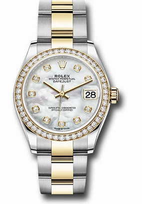   x Steel and Yellow Gold Datejust 31 Watch - Diamond Bezel - Mother-of-Pearl Diamond Dial - Oyster Bracelet 278383RBR mdo Datejust watch for sale   x Datejust watch