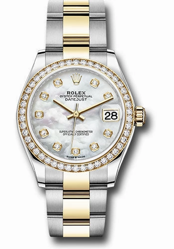   x Steel and Yellow Gold Datejust 31 Watch - Diamond Bezel - Mother-of-Pearl Diamond Dial - Oyster Bracelet 278383RBR mdo Datejust watch for sale   x Datejust watch