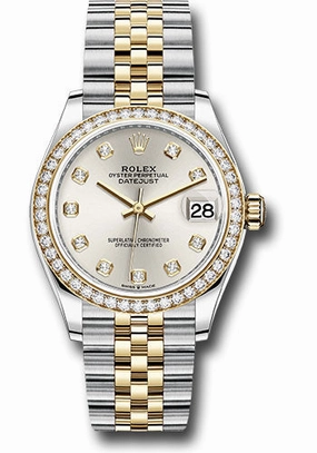   x Steel and Yellow Gold Datejust 31 Watch - Diamond Bezel - Silver Diamond Dial - Jubilee Bracelet 278383RBR sdj Datejust watch for sale   x Datejust watch