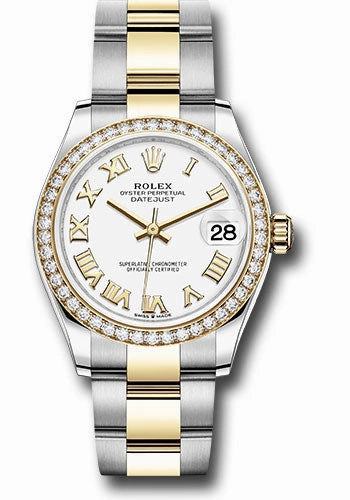   x Steel and Yellow Gold Datejust 31 Watch - Diamond Bezel - White Roman Dial - Oyster Bracelet 278383RBR wro Datejust watch for sale   x Datejust watch