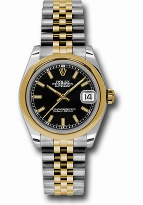   x Steel and Yellow Gold Datejust 31 Watch - Domed Bezel - Black Index Dial - Jubilee Bracelet 178243 bkij Datejust watch for sale   x Datejust watch