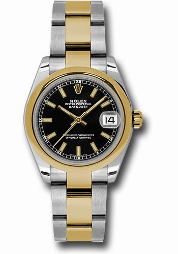   x Steel and Yellow Gold Datejust 31 Watch - Domed Bezel - Black Index Dial - Oyster Bracelet 178243 bkio Datejust watch for sale   x Datejust watch
