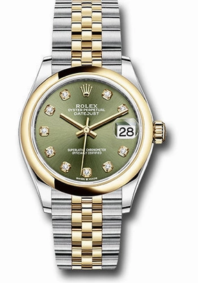   x Steel and Yellow Gold Datejust 31 Watch - Domed Bezel - Olive Green Diamond Dial - Jubilee Bracelet 278243 ogdj Datejust watch for sale   x Datejust watch