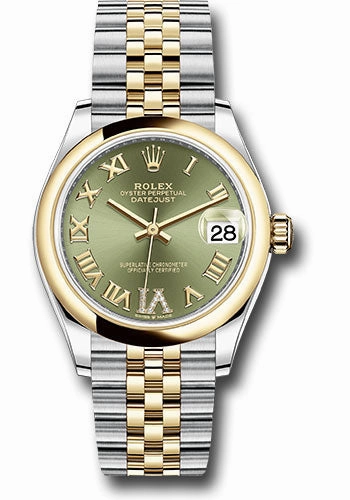   x Steel and Yellow Gold Datejust 31 Watch - Domed Bezel - Olive Green Diamond Roman Six Dial - Jubilee Bracelet 278243 ogdr6j Datejust watch for sale   x Datejust watch