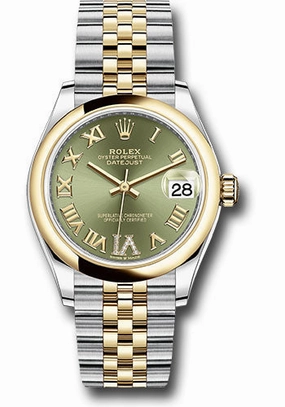  x Steel and Yellow Gold Datejust 31 Watch - Domed Bezel - Olive Green Diamond Roman Six Dial - Jubilee Bracelet 278243 ogdr6j Datejust watch for sale   x Datejust watch