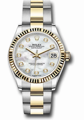   x Steel and Yellow Gold Datejust 31 Watch - Fluted Bezel - Mother-of-Pearl Diamond Dial - Oyster Bracelet 278273 mdo Datejust watch for sale   x Datejust watch
