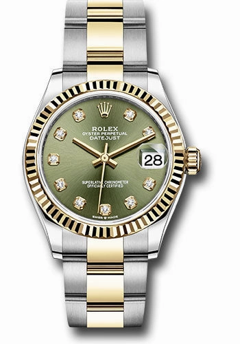  x Steel and Yellow Gold Datejust 31 Watch - Fluted Bezel - Olive Green Diamond Dial - Oyster Bracelet 278273 ogdo Datejust watch for sale   x Datejust watch