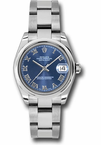   x Steel Datejust 31 Watch - Domed Bezel - Blue Roman Dial - Oyster Bracelet 178240 bro Datejust watch for sale   x Datejust watch