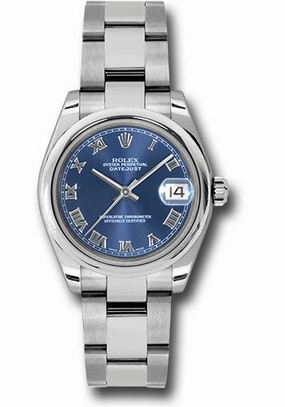   x Steel Datejust 31 Watch - Domed Bezel - Blue Roman Dial - Oyster Bracelet 178240 bro Datejust watch for sale   x Datejust watch
