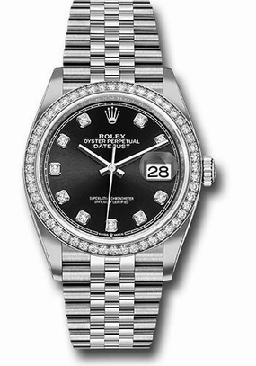   x Steel Datejust 36 Watch - Diamond Bezel - Black Diamond Dial - Jubilee Bracelet - 126284RBR bkdj Datejust watch for sale   x Datejust watch