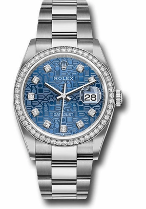   x Steel Datejust 36 Watch - Diamond Bezel - Blue Jubilee Diamond Dial - Oyster Bracelet - 126284RBR bljdo Datejust watch for sale   x Datejust watch
