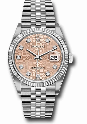   x Steel Datejust 36 Watch - Fluted Bezel - Pink Jubilee Diamond Dial - Jubilee Bracelet - 126234 pjdj Datejust watch for sale   x Datejust watch
