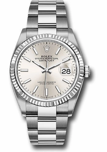   x Steel Datejust 36 Watch - Fluted Bezel - Silver Index Dial - Oyster Bracelet - 126234 sio Datejust watch for sale   x Datejust watch