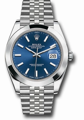  x Steel Datejust 41 Watch - Smooth Bezel - Blue Index Dial - Jubilee Bracelet - 126300 blij Datejust watch for sale   x Datejust watch