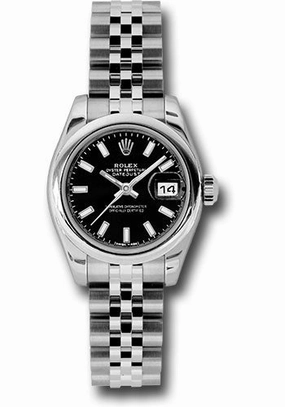   x Steel Lady-Datejust 26 Watch - Domed Bezel - Black Index Dial - Jubilee Bracelet - 179160 bksj Datejust watch for sale   x Datejust watch