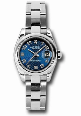   x Steel Lady-Datejust 26 Watch - Domed Bezel - Blue Concentric Circle Arabic Dial - Oyster Bracelet - 179160 blcao Datejust watch for sale   x Datejust watch