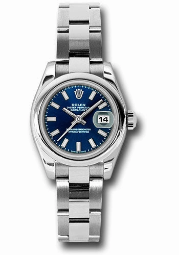  x Steel Lady-Datejust 26 Watch - Domed Bezel - Blue Index Dial - Oyster Bracelet - 179160 bso Datejust watch for sale   x Datejust watch
