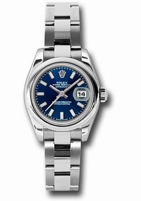   x Steel Lady-Datejust 26 Watch - Domed Bezel - Blue Index Dial - Oyster Bracelet - 179160 bso Datejust watch for sale   x Datejust watch