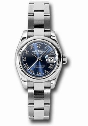   x Steel Lady-Datejust 26 Watch - Domed Bezel - Blue Roman Dial - Oyster Bracelet - 179160 bro Datejust watch for sale   x Datejust watch