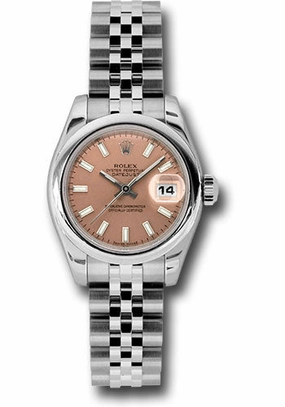   x Steel Lady-Datejust 26 Watch - Domed Bezel - Pink/Copper Index Dial - Jubilee Bracelet - 179160 psj Datejust watch for sale   x Datejust watch
