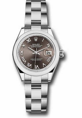   x Steel Lady-Datejust 28 Watch - Domed Bezel - Dark Grey Roman Dial - Oyster Bracelet - 279160 dgro Datejust watch for sale   x Datejust watch