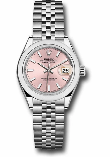   x Steel Lady-Datejust 28 Watch - Domed Bezel - Pink Index Dial - Jubilee Bracelet - 279160 pij Datejust watch for sale   x Datejust watch