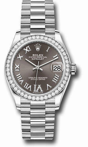   x White Gold Datejust 31 Watch - Diamond Bezel - Dark Grey Diamond Roman Dial - President Bracelet 278289rbr dkgdr6p Datejust watch for sale   x Datejust watch