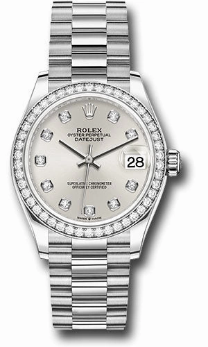   x White Gold Datejust 31 Watch - Diamond Bezel - Silver Diamond Dial - President Bracelet 278289rbr sdp Datejust watch for sale   x Datejust watch