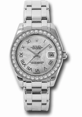   x White Gold Datejust Pearlmaster 34 Watch - 34 Diamond Bezel - White Mother-Of-Pearl Roman Dial - 81299 mr Datejust watch for sale   x Datejust watch