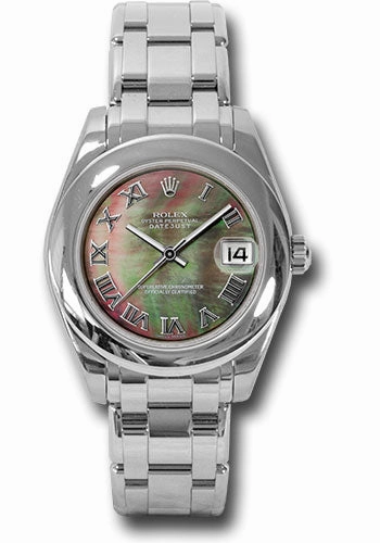   x White Gold Datejust Pearlmaster 34 Watch - Domed Bezel - Grey Mother-Of-Pearl Roman Dial - 81209 dkmr Datejust watch for sale   x Datejust watch