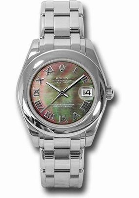   x White Gold Datejust Pearlmaster 34 Watch - Domed Bezel - Grey Mother-Of-Pearl Roman Dial - 81209 dkmr Datejust watch for sale   x Datejust watch
