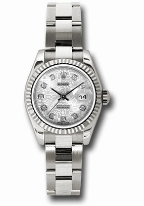   x White Gold Lady-Datejust 26 Watch - Fluted Bezel - Silver Jubilee Diamond Dial - Oyster Bracelet - 179179 sjdo Datejust watch for sale   x Datejust watch