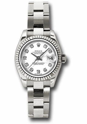   x White Gold Lady-Datejust 26 Watch - Fluted Bezel - White Diamond Dial - Oyster Bracelet - 179179 wdo Datejust watch for sale   x Datejust watch